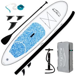 FunWater Stand Up Paddle Board Gonflable Planche De Surf Sup Planche De Surf Complète Accessoires Pagaie Réglable,Pompe,Sac À Dos De Voyage,Corde,Sac Étanche, Paddleboard Adulte