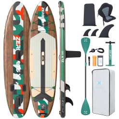 ZLX Paddle Gonflable Adulte 2 Place Stand up Paddle Gonflable avec Accessoires Sup Board pour Les Adolescents et Les Adultes de Tous Les Niveaux de compétence, Kayak/Bateau avec siège(10'6" x 33")