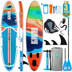 Niphean Paddle Gonflable Adulte avec Tous Les Accessoires, 320cm Planches de Stand Up Paddle Gonflables pour Tous Les Niveaux, Sup avec Capacité 200 kg pour 2 Personnes, Paddle Gonflable avec Siège