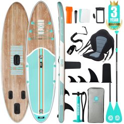 Niphean Paddle Gonflable Adulte avec Tous Les Accessoires, 320cm Planches de Stand Up Paddle Gonflables pour Tous Les Niveaux, Sup avec Capacité 200 kg pour 2 Personnes, Paddle Gonflable avec Siège